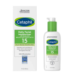Cetaphil Daily Facial Moisturizer SPF 15 for Dry to Normal Sensitive Skin 118ml