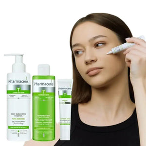 Pharmaceris T Puri-Sebogel 200ml packaging and gel texture for sebum control