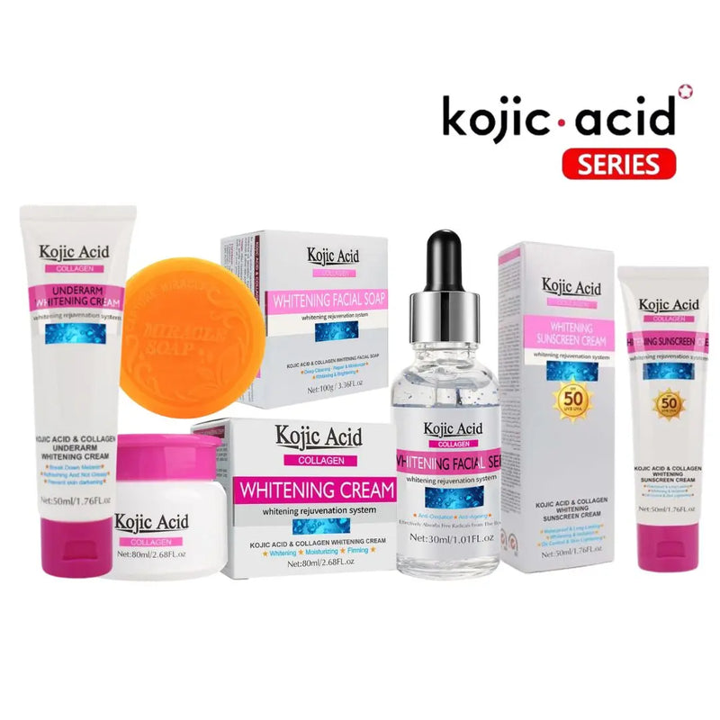 GUANJING Kojic Acid Pack of 5 Brightening Series Skin Care Set