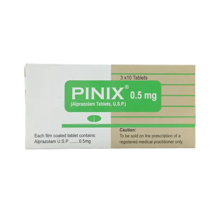 Pinix 0.5mg Tablets – Alprazolam for Anxiety & Panic Disorder