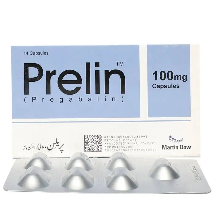 Prelin 100mg Pregabalin Capsules – Nerve Pain & Anxiety