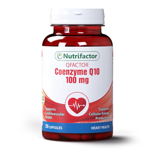 Nutrifactor Qfactor CoQ10 capsules pack for heart energy and fertility