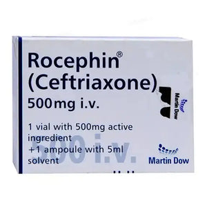 Rocephin 500mg IV Injection — ceftriaxone antibiotic available at Derma.pk