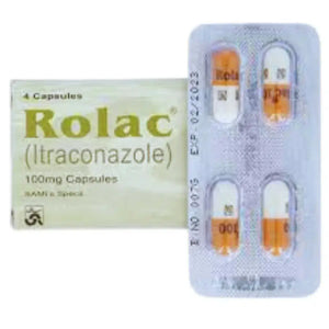 Rolac Itraconazole 100mg capsules pack – Sami Pharma – View Product Detail