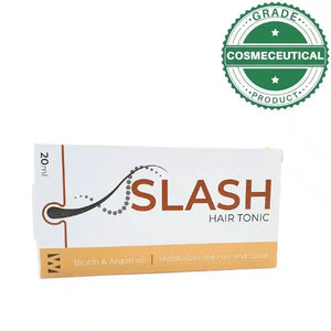 Slash Hair Tonic 20ml ingredient list and usage instructions label