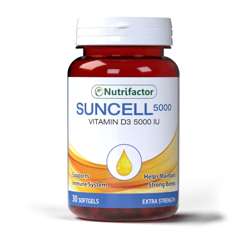 Suncell 5000 IU Vitamin D3 for Bone Strength & Immunity