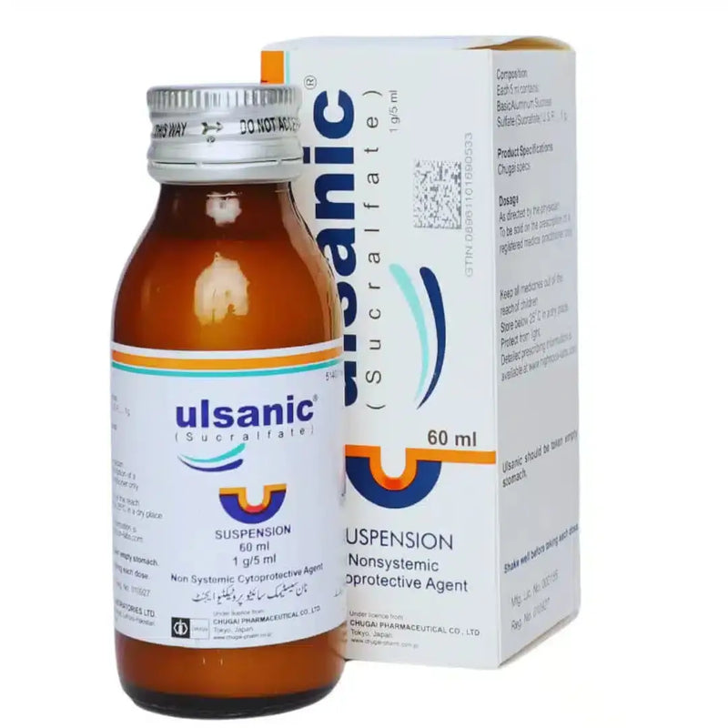 Ulsanic Suspension 1g/5ml (60ml) - For Acidity & Ulcers - Prescription Required