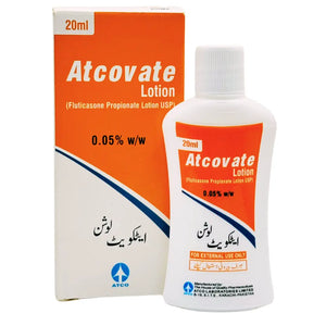 Atcovate Lotion 20ml by Atco Pharma — Fluticasone Propionate 0.05% prescription corticosteroid lotion for eczema