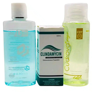 Acne Care Discount Box: Clindamycin Lotion, Beotiv Face Wash & Cudrova Toner – Available in Pakistan