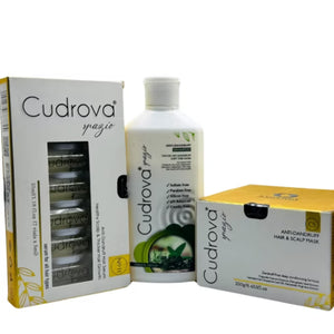 Cudrova Spazio Anti-Dandruff Hair Care Trio: Shampoo, Serum & Mask