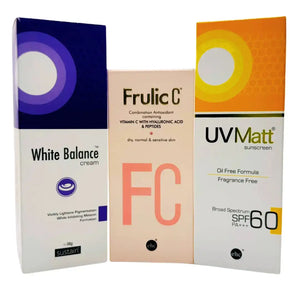 Complete Skincare Trio Discount Box : White Balance, Frulic C Serum & UV Matt Sunscreen