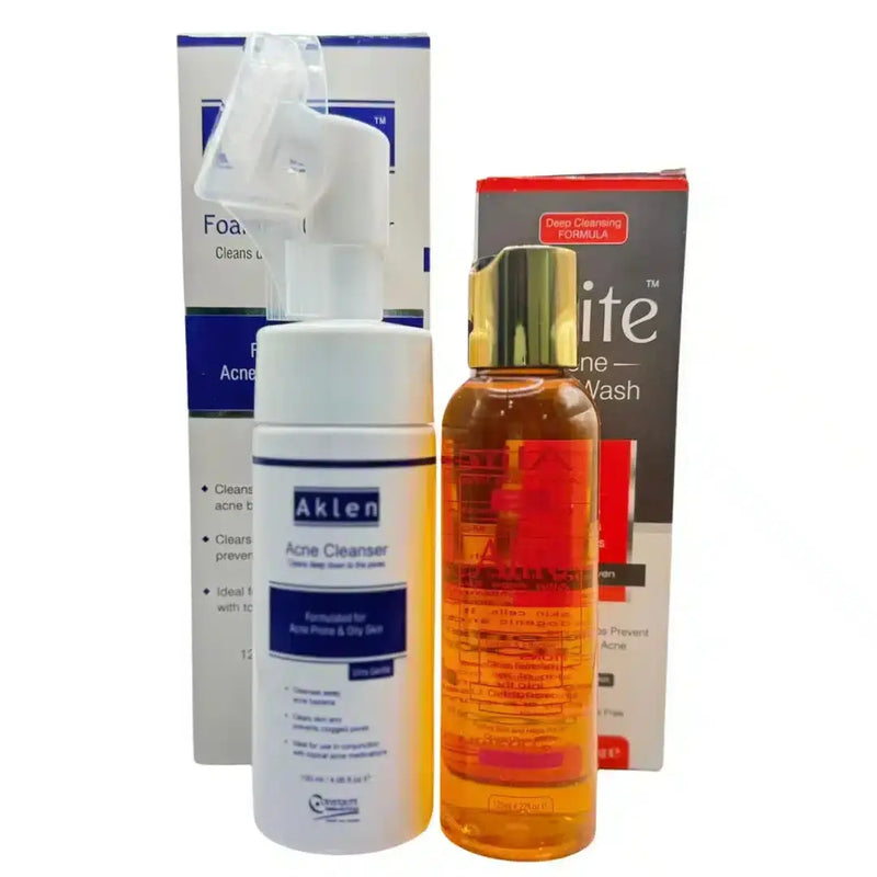 Gentle Cleanser Duo: Aklen Foaming Cleanser + Alite Acne Face Wash