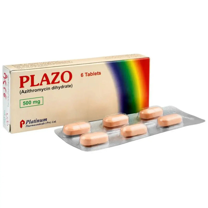 Plazo Tablets 500mg (Azithromycin) - Platinum Pharmaceutical | derma.pk