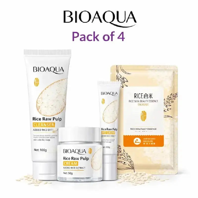 BIOAQUA Rice Raw Pulp 4-Piece Glow Skincare Set