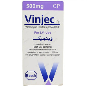 Vinjec 500mg IV Injection | Vancomycin Antibiotic for Severe Infections - derma.pk