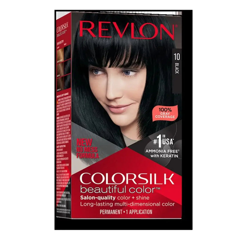 Revlon Colorsilk Beautiful Color Permanent Hair Dye, #10 Black (Made in Italy) - Available in Pakistan