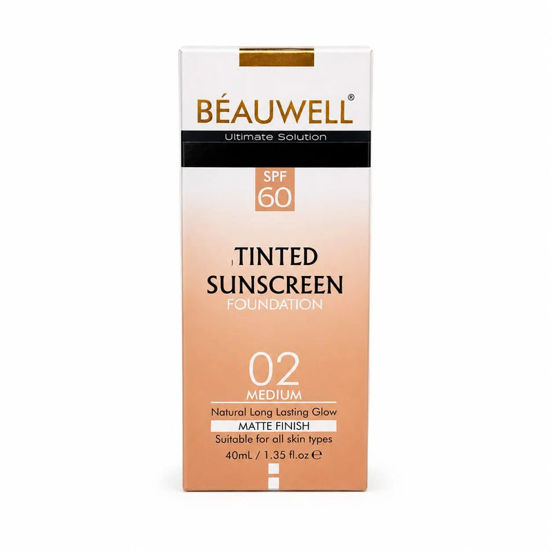 BEAUWELL TINTED SUN SCREEN SPF60 Medium 02 40ML — Sunscreen, Sunblock, UV Protection