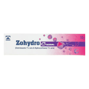 Zohydro Cream 10g — Clotrimazole antifungal cream for ringworm and athlete's foot by Tabros Pharma Pakistan