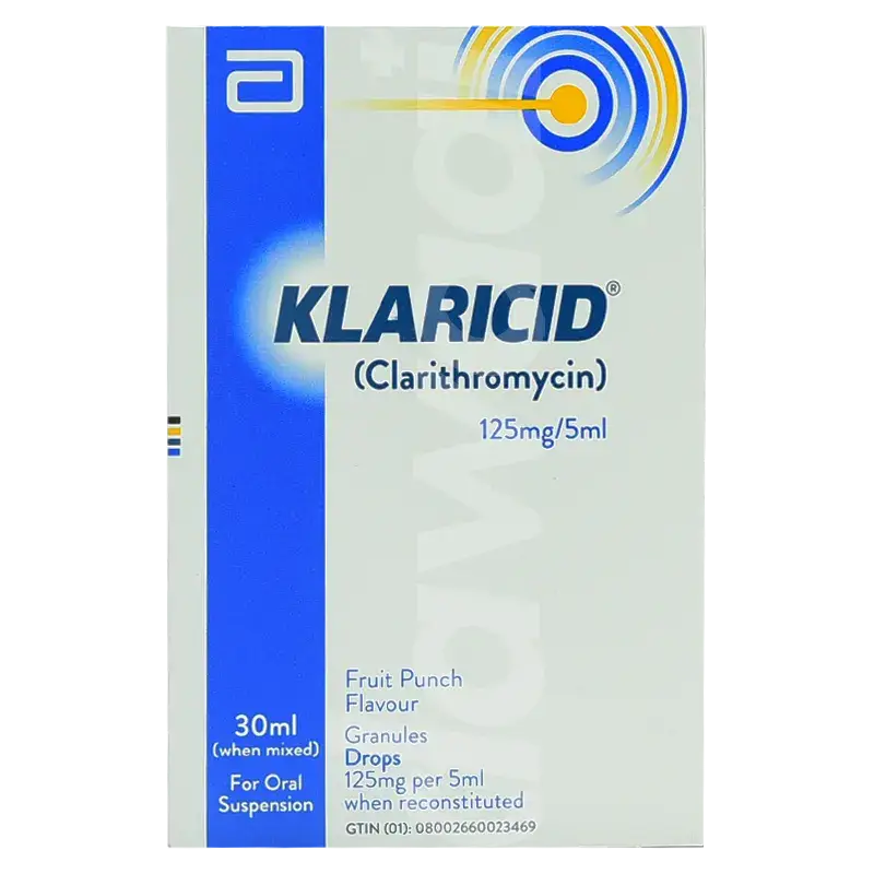 Klaricid 125mg/5ml Suspension 30ml - Clarithromycin Pediatric Antibiotic