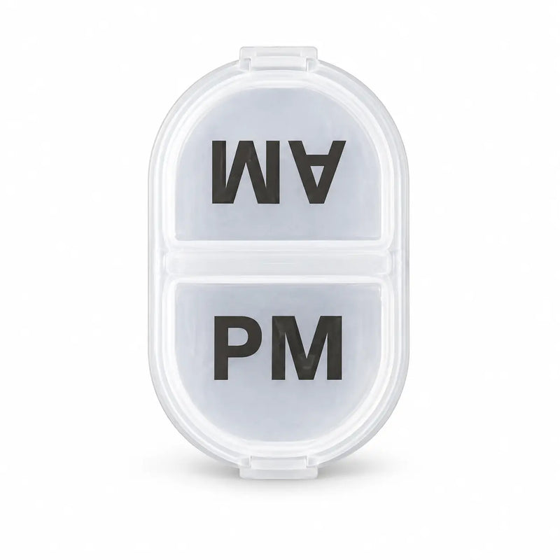 AM/PM Pill Case – 2 Compartment Portable Pill Box