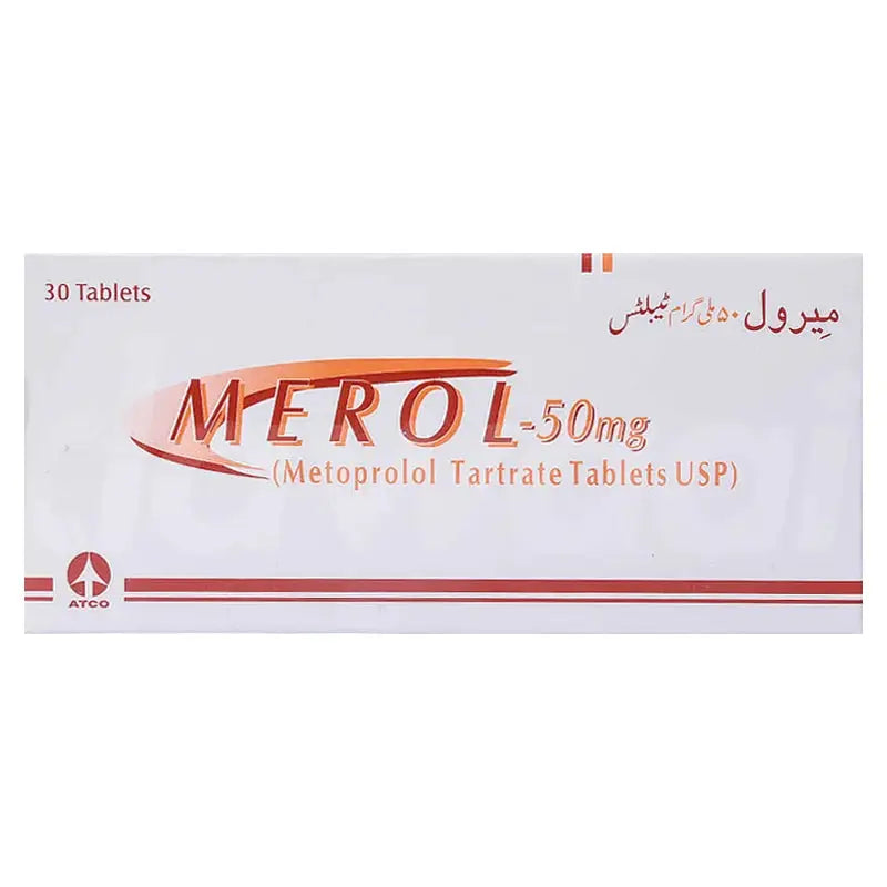 Merol Tablets 50mg – Metoprolol Tartrate for Hypertension & Heart Health