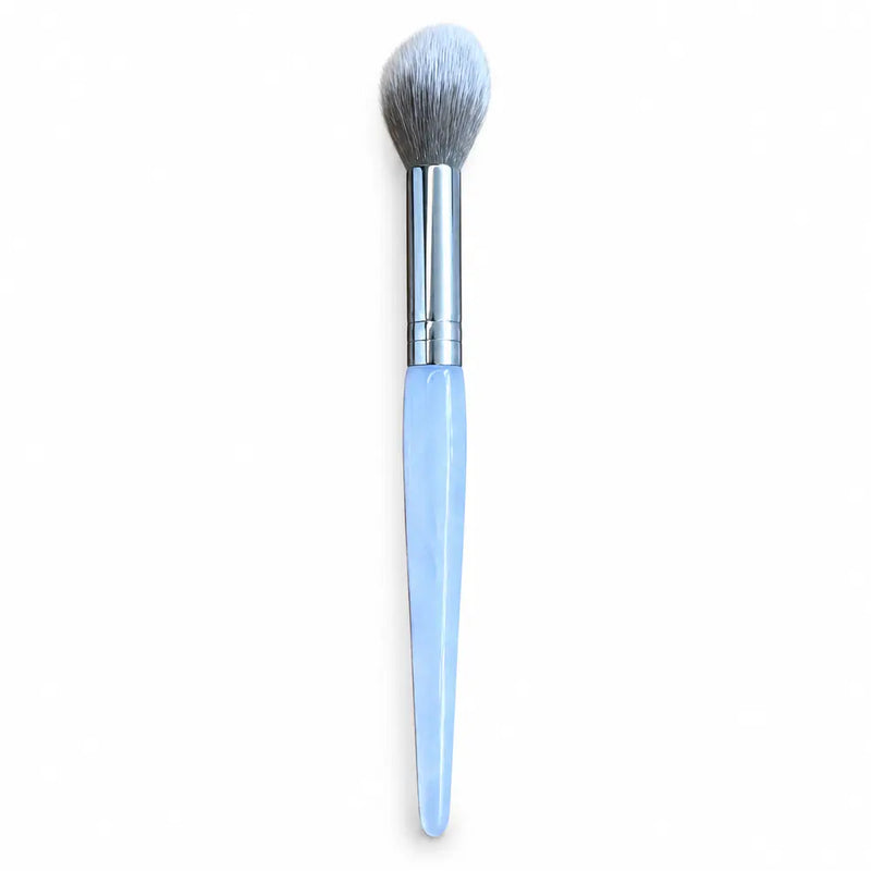 Tapered Powder & Blush Brush - Blue with Silver Ferrule - 006