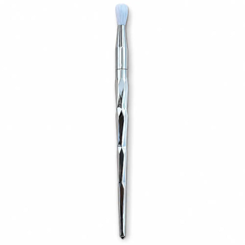 Powder/Crease Brush - Faceted Chrome Handle - 015