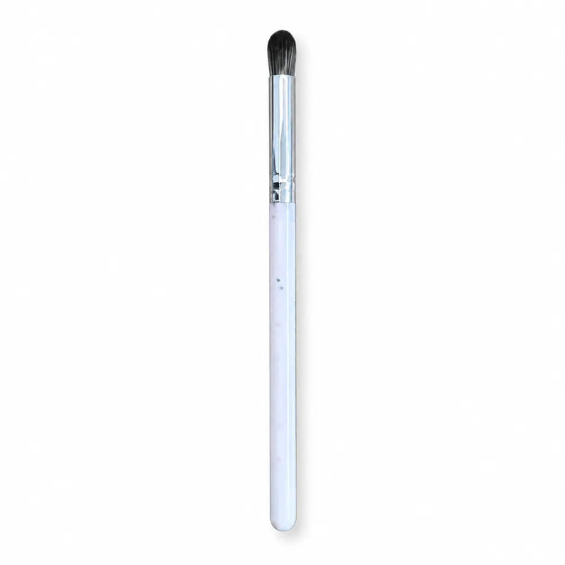 Tapered Crease Brush - White Handle Silver Ferrule - 033