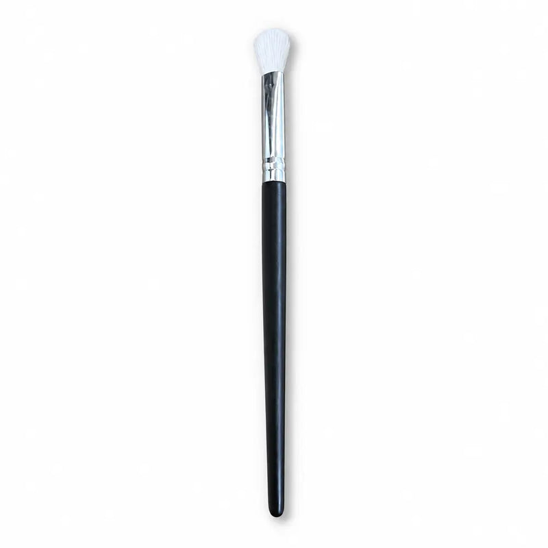 Rounded Blending Brush - Black Handle Silver Ferrule, Soft White Bristles - 045