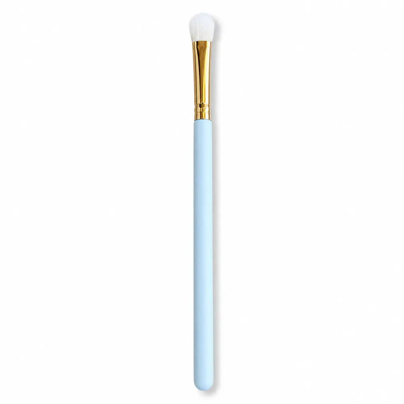 Tapered Blending Brush - Light Blue Glossy Handle Gold Ferrule - 051