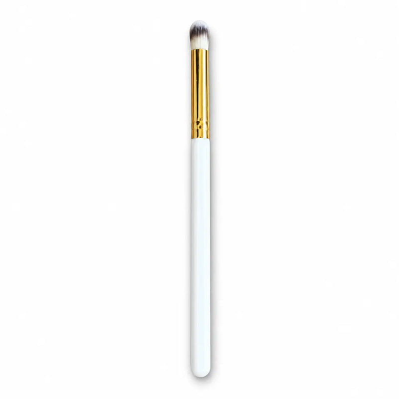 Small Tapered Detail Brush - White Handle Gold Ferrule - 053