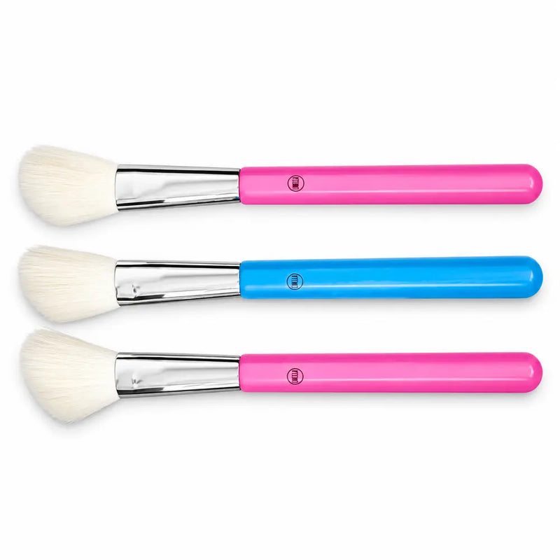 Round Blush/Highlighter Brush - Pink & Blue Handle - 071