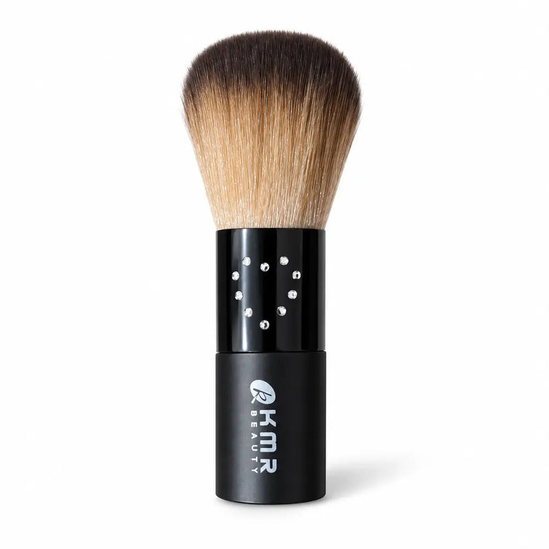 KMR Beauty Retractable Kabuki Brush - Black Rhinestone Handle - 072