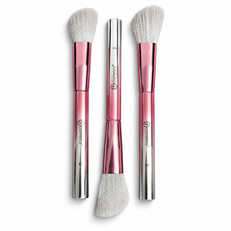 bh cosmetics Dual-Ended Contour/Highlight Brush "2" - Pink Ombre Handle - 080