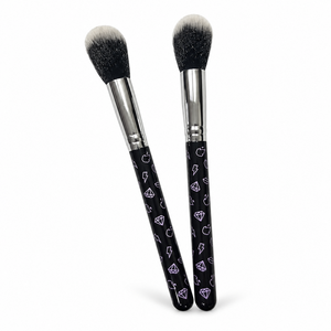 Round Blush Brush - Black Patterned Handle - 096
