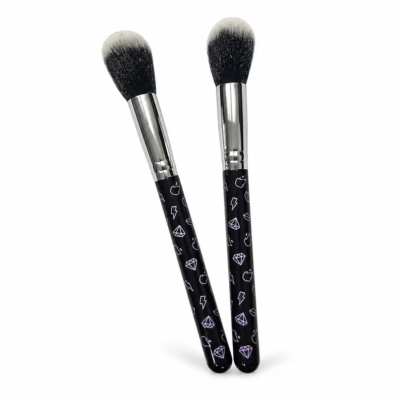 Round Blush Brush - Black Patterned Handle - 096