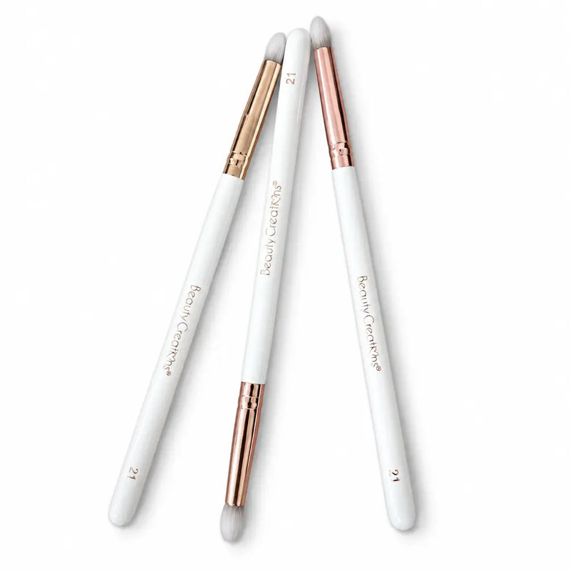 Beauty Creations 21 Dual-Tone Tapered Detail Brush - White Handle - 100