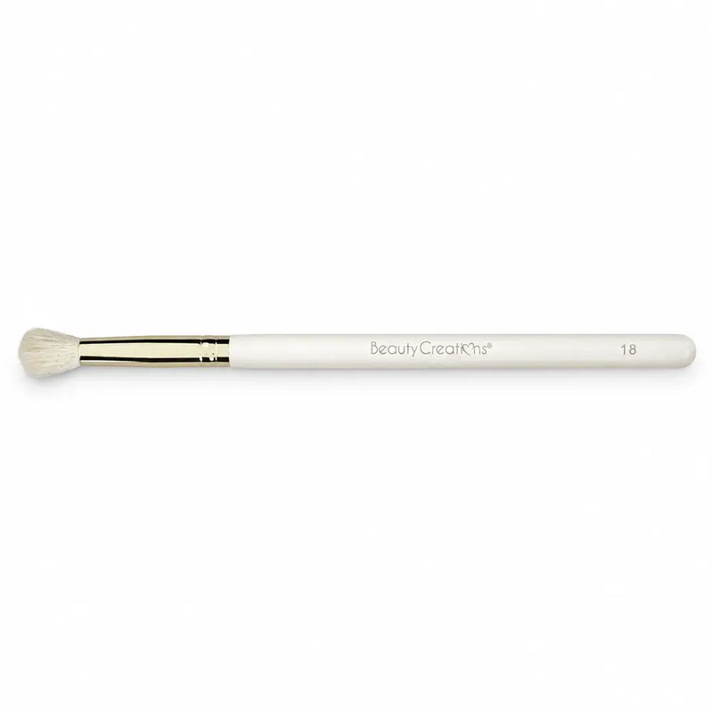 Beauty Creations 18 Tapered Blending Brush - White Handle Gold Ferrule - 103