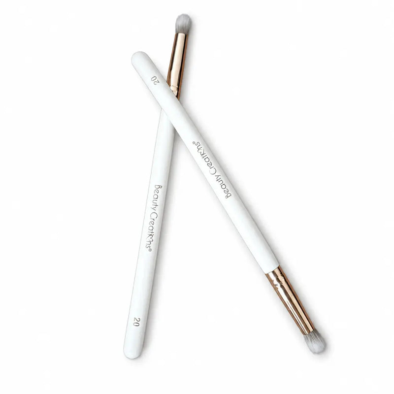 Beauty Creations 20 Dual-Ended Brush - White Handle Rose Gold - 105