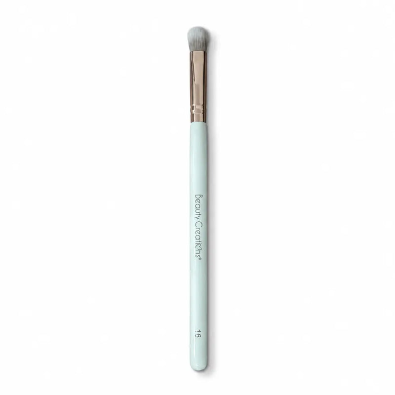 Beauty Creations 16 Tapered Crease Brush - Mint Handle Rose Gold Ferrule - 107