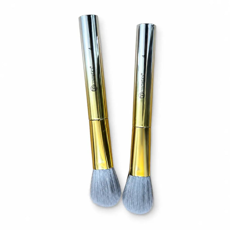 BH Cosmetics 4 Round Powder Brush - Gold/Silver Handle - 110