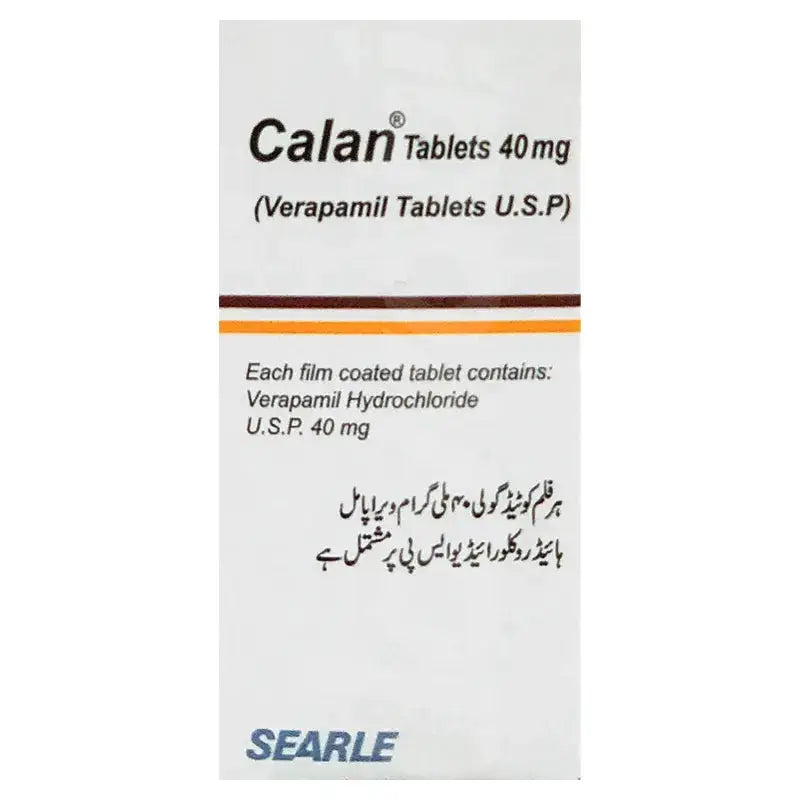 Calan 40mg Tablet (Verapamil) — Calcium Channel Blocker for BP, Angina & Arrhythmia