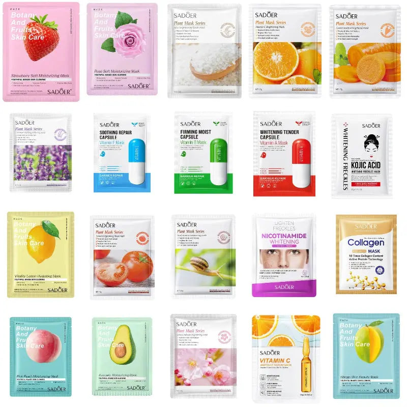 SADOER Random Sheet Mask Set – Pack of 15 or 30 - Assorted Variants (Sent at Random Based on Availability)