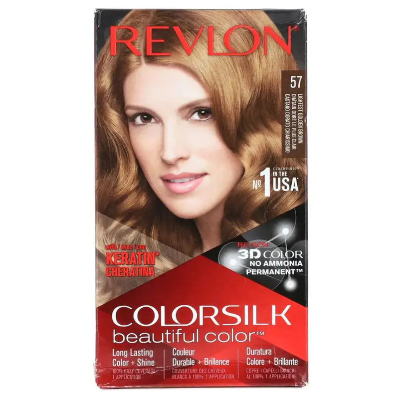 Revlon Colorsilk Lightest Golden Brown 57 Hair Color (Made in Italy) - derma.pk