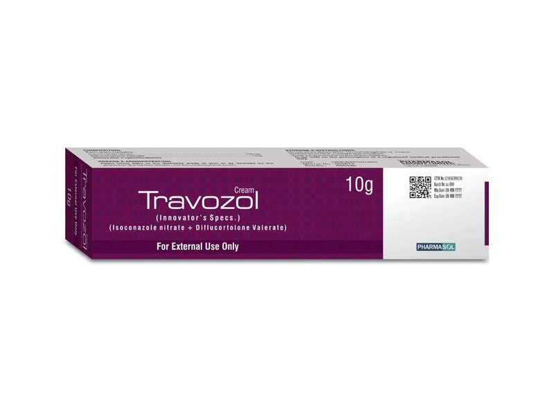Travozol Cream – Isoconazole Nitrate 10mg & Diflucortolone Valerate 1mg | Antifungal & Anti-Inflammatory Rx Cream
