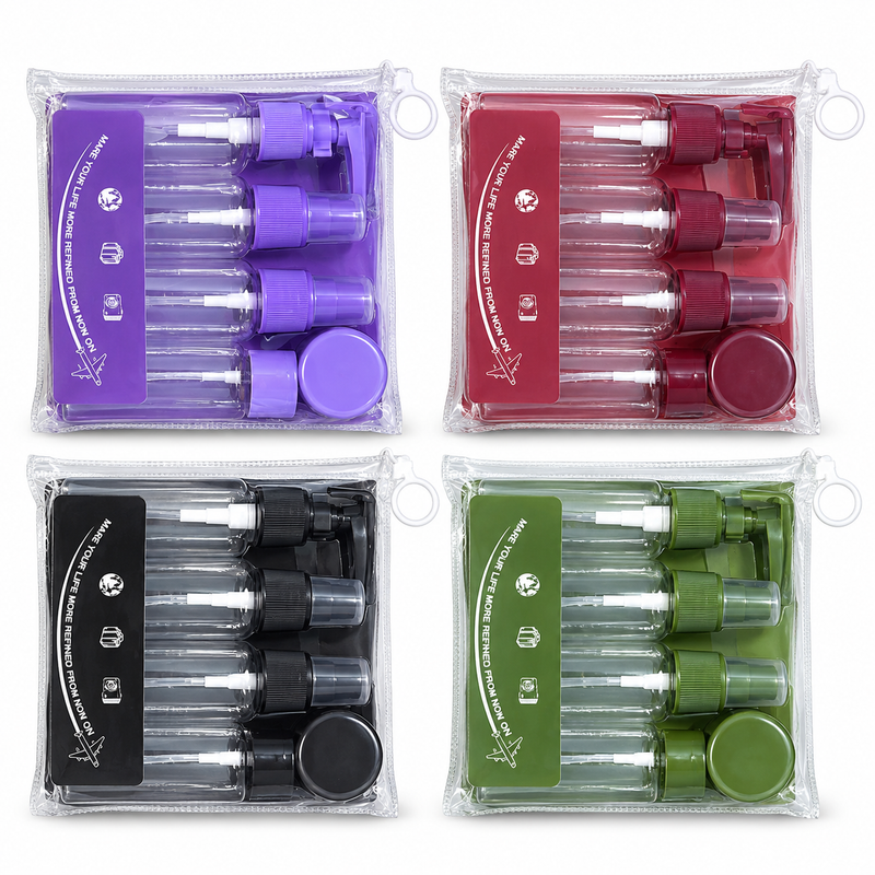 Travel Refillable Bottle Set in Zip Pouch