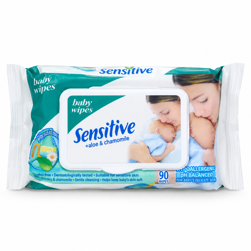 Sensitive Baby Wipes with Aloe & Chamomile 90pcs