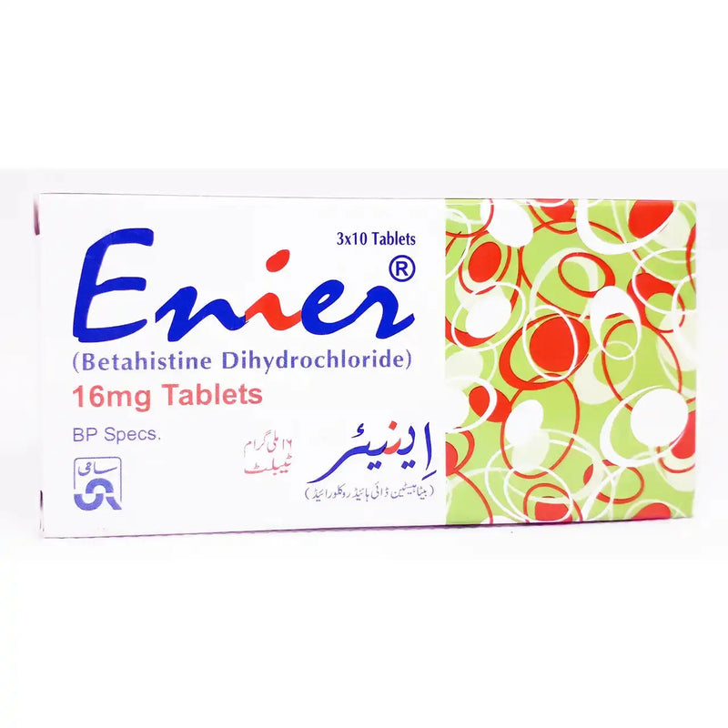 Enier 16mg Tablets – Betahistine Dihydrochloride for Vertigo
