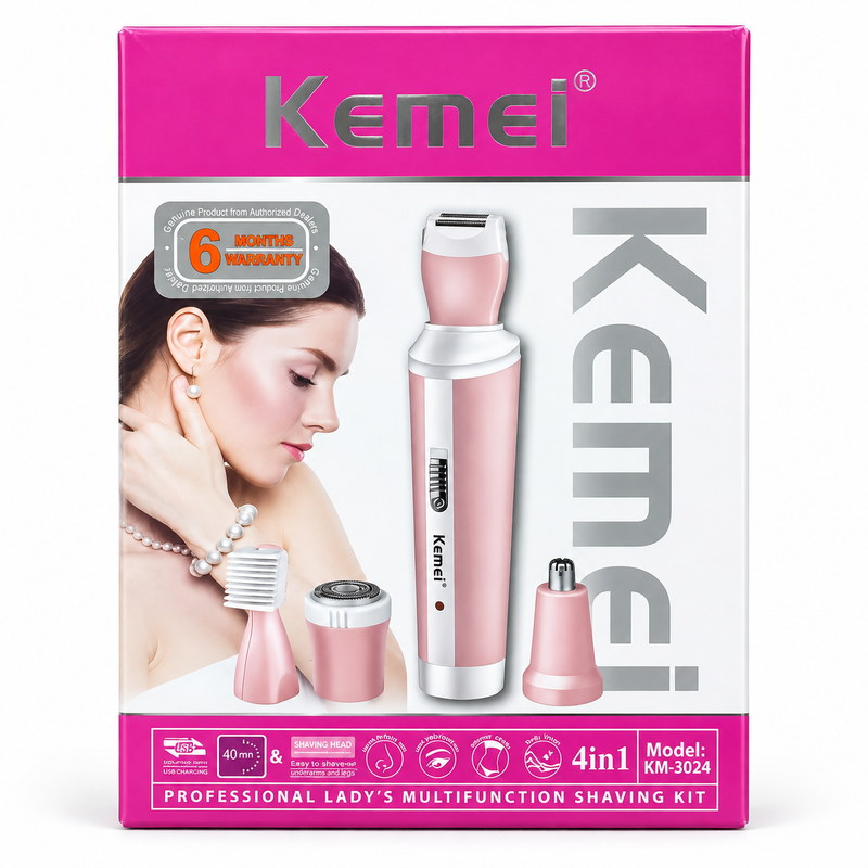 Kemei KM-3024 4-in-1 Multifunction Shaving & Grooming Kit