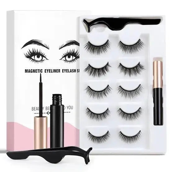 5 Pairs 3D Magnetic Eyelashes Set Reusable